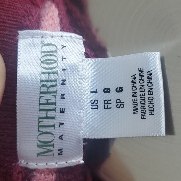 Motherhood Maternity Thin Sweater Burgandy/Pink (L) - Picture 4 of 6